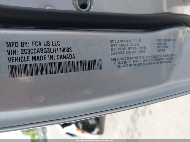 Продажа на аукционе авто 2020 Chrysler 300, vin: 2C3CCABG3LH179093, номер лота: 45014074
