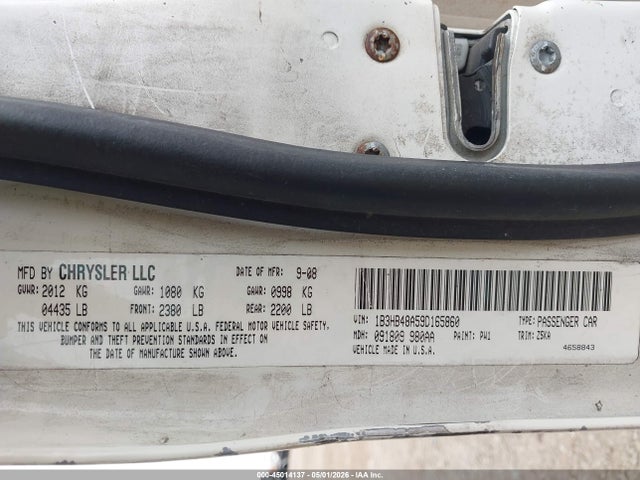 Продажа на аукционе авто 2009 Dodge Caliber Sxt, vin: 1B3HB48A59D165860, номер лота: 45014137