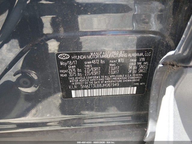 5NMZT3LB8JH061949 Hyundai Santa Fe Sport 2.4l
