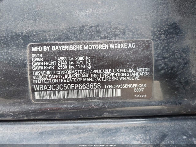 Продажа на аукционе авто 2015 Bmw 320i Xdrive, vin: WBA3C3C50FP663658, номер лота: 45014218