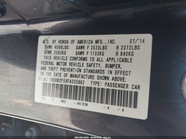 Продаж на аукціоні авто 2015 Acura Tlx V6 Tech, vin: 19UUB2F5XFA000862, номер лоту: 45014245