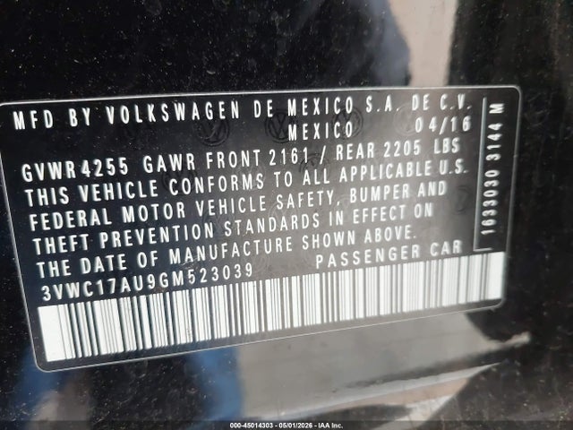 3VWC17AU9GM523039 Volkswagen Golf Sportwagen Tsi Limited Edition