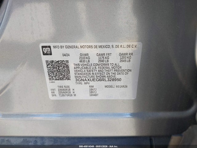 3GNAXUEG6RL328950 Chevrolet Equinox Awd Lt