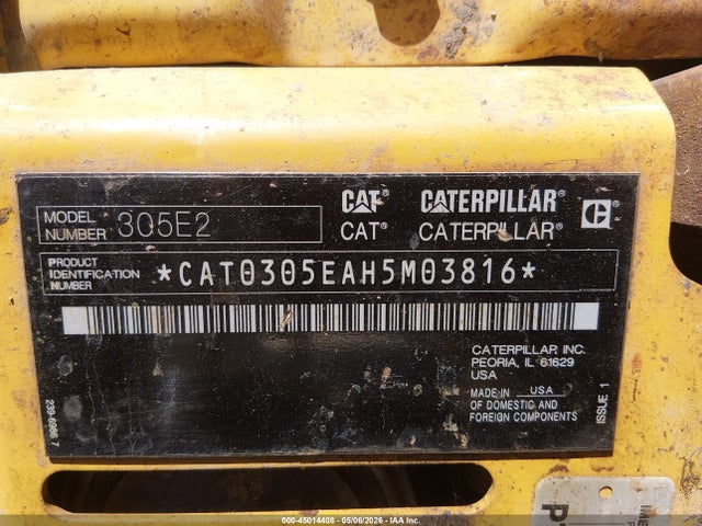 Продаж на аукціоні авто 2015 Caterpillar 305e2 Excavator *theft*, vin: CAT0305EAHSM03816, номер лоту: 45014408
