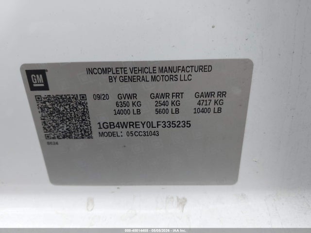 1GB4WREY0LF335235 Chevrolet Silverado 3500hd Chassis Work Truck