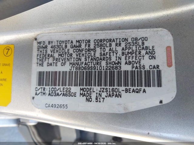 Продажа на аукционе авто 2001 Lexus Gs 300, vin: JT8BD69S910122683, номер лота: 45014490