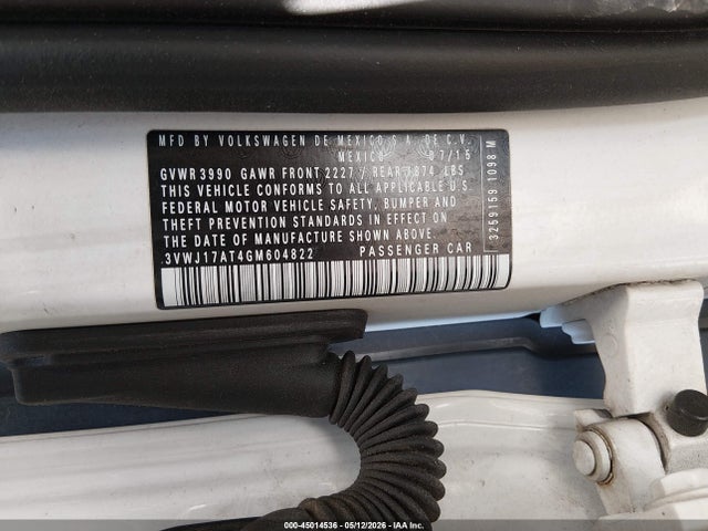 45014536 :رقم المزاد ، 3VWJ17AT4GM604822 vin ، 2016 Volkswagen Beetle 1.8t Se مزاد بيع