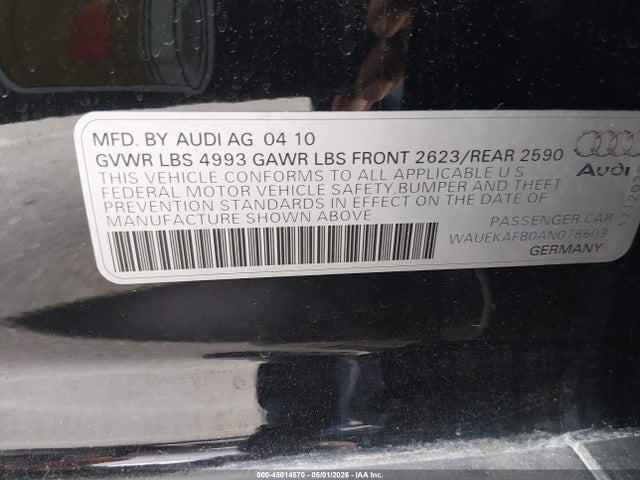 Aukcja sprzedaży 2010 Audi A6 3.2 Premium, vin: WAUEKAFB0AN078603, numer aukcji: 45014570