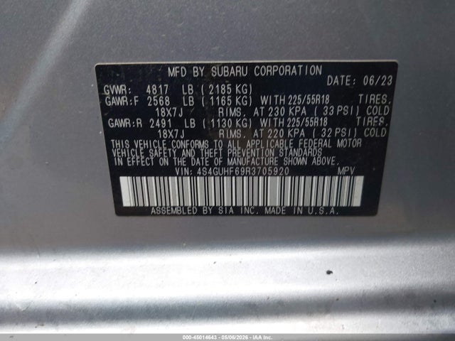 Продажа на аукционе авто 2024 Subaru Crosstrek Sport, vin: 4S4GUHF69R3705920, номер лота: 45014643