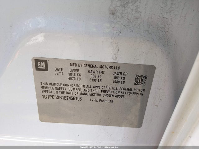 Продажа на аукционе авто 2014 Chevrolet Cruze 1lt Auto, vin: 1G1PC5SB1E7456193, номер лота: 45014676