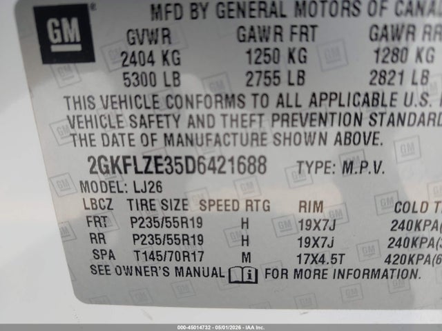 Продажа на аукционе авто 2013 Gmc Terrain Denali, vin: 2GKFLZE35D6421688, номер лота: 45014732