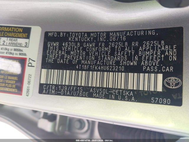 4T1BF1FK4HU623210 Toyota CAMRY SE