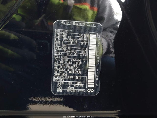Aukcja sprzedaży 2023 Infiniti Qx55 Luxe Awd, vin: 3PCAJ5JR0PF115818, numer aukcji: 45014837