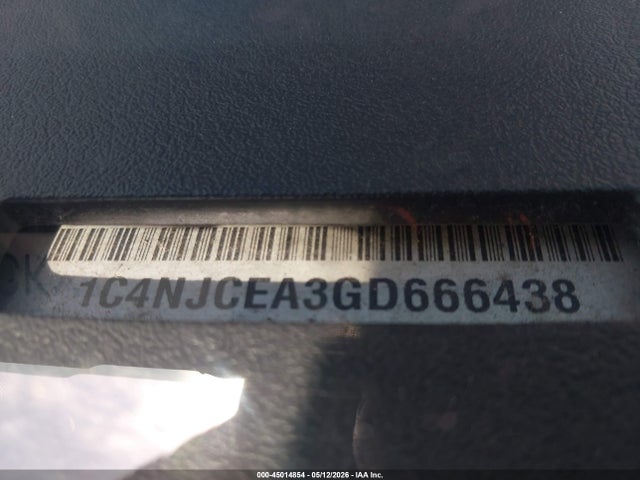 Aukcja sprzedaży 2016 Jeep Compass Latitude, vin: 1C4NJCEA3GD666438, numer aukcji: 45014854