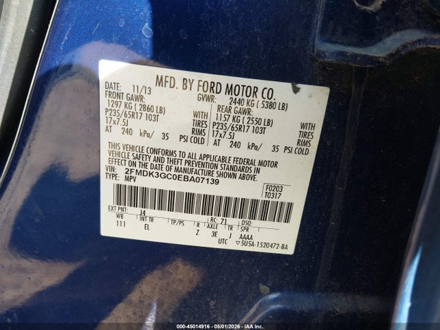 Продаж на аукціоні авто 2014 Ford Edge Se, vin: 2FMDK3GC0EBA07139, номер лоту: 45014916