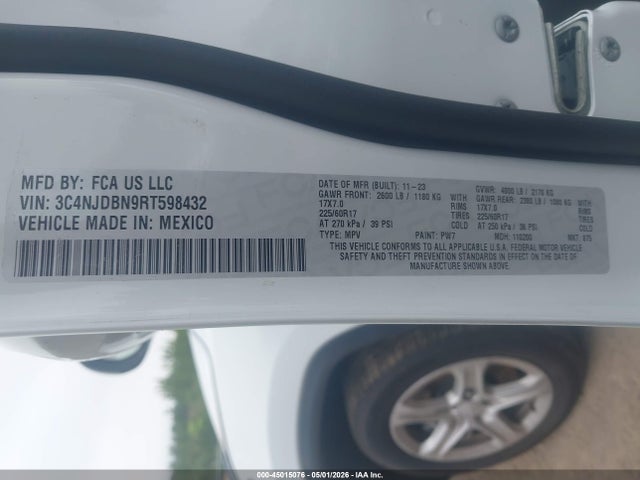 Продаж на аукціоні авто 2024 Jeep Compass Latitude 4x4, vin: 3C4NJDBN9RT598432, номер лоту: 45015076