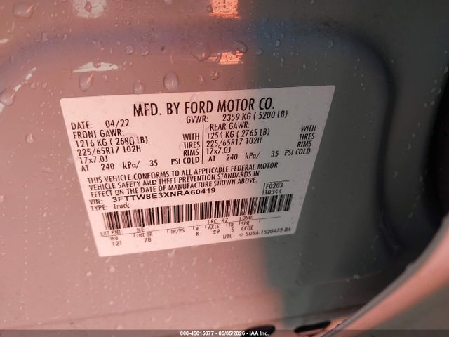 Ford Maverick Xlt 2022 3FTTW8E3XNRA60419 Image 9