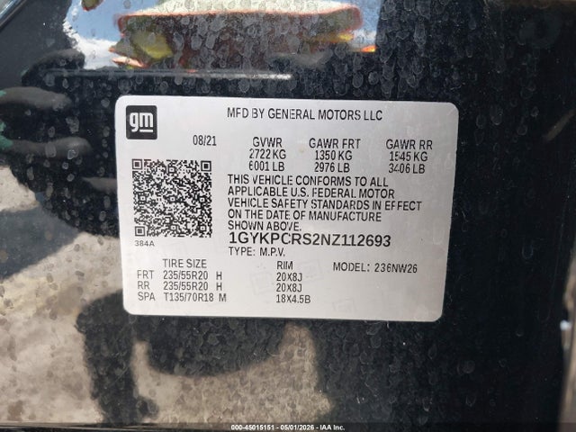 Aukcja sprzedaży 2022 Cadillac Xt6 Fwd Premium Luxury, vin: 1GYKPCRS2NZ112693, numer aukcji: 45015151