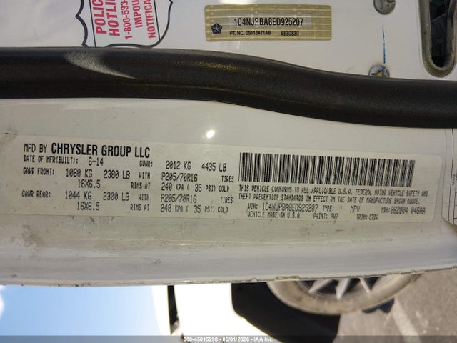 Продаж на аукціоні авто 2014 Jeep Patriot Sport, vin: 1C4NJPBA8ED925207, номер лоту: 45015298
