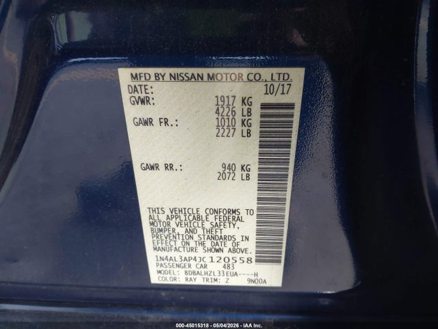 1N4AL3AP4JC120558 Nissan Altima 2.5 Sr