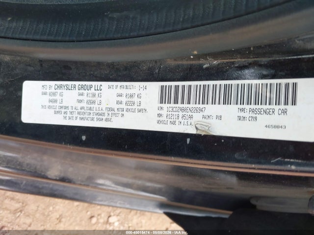 45015474 :رقم المزاد ، 1C3CDZAB0EN226947 vin ، 2014 Dodge Avenger Se مزاد بيع