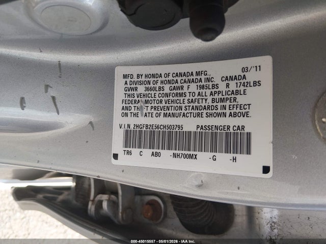 Продажа на аукционе авто 2012 Honda Civic Lx, vin: 2HGFB2E56CH503795, номер лота: 45015557