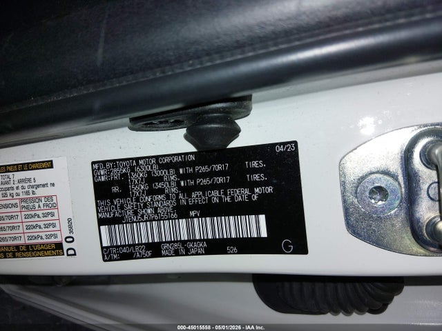 Aukcja sprzedaży 2023 Toyota 4runner Sr5 Premium, vin: JTENU5JR7P6155166, numer aukcji: 45015558