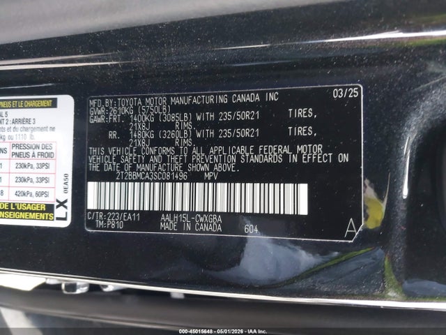 Aukcja sprzedaży 2025 Lexus Rx 350h F Sport Design, vin: 2T2BBMCA3SC081496, numer aukcji: 45015648