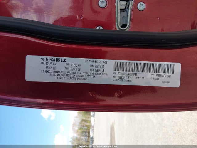 45015718 :رقم المزاد ، 2C3CDXJG3KH523795 vin ، 2019 Dodge Charger Sxt Awd مزاد بيع
