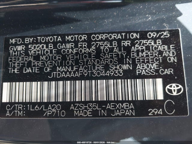 Toyota Crown Xle 2026 JTDAAAAF9T3044933 Image 9