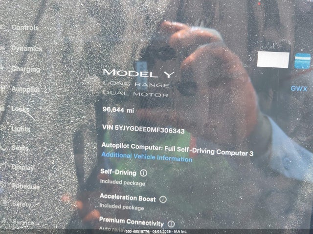 Продажа на аукционе авто 2021 Tesla Model Y Long Range Dual Motor All-wheel Drive, vin: 5YJYGDEE0MF306343, номер лота: 45015776