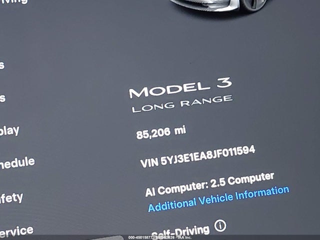 Tesla Model 3 Long Range/mid Range 2018 5YJ3E1EA8JF011594 Image 14