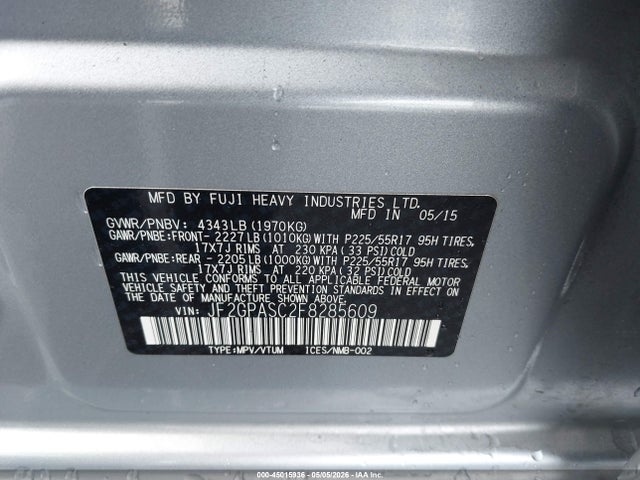 Продажа на аукционе авто 2015 Subaru Xv Crosstrek 2.0i Limited, vin: JF2GPASC2F8285609, номер лота: 45015936