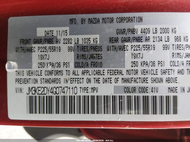 Aukcja sprzedaży 2016 Mazda Cx-5 Grand Touring, vin: JM3KE2DY4G0747110, numer aukcji: 45016023