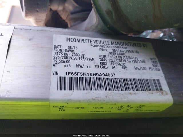 1F65F5KY6H0A04637 Ford F-59 Commercial Stripped