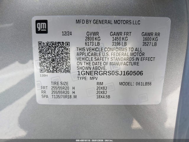 1GNERGRS0SJ160506 Chevrolet Traverse Fwd Lt