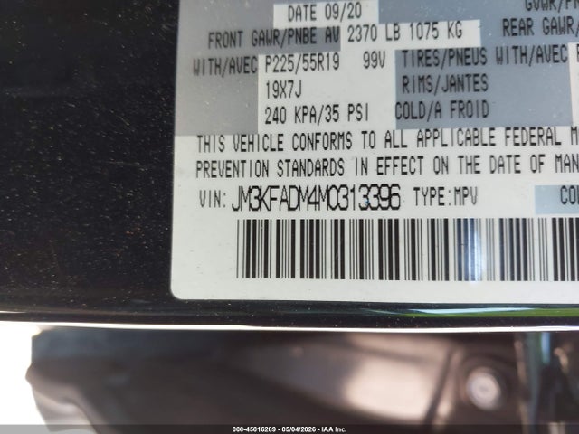 Продажа на аукционе авто 2021 Mazda Cx-5 Grand Touring, vin: JM3KFADM4M0313396, номер лота: 45016289