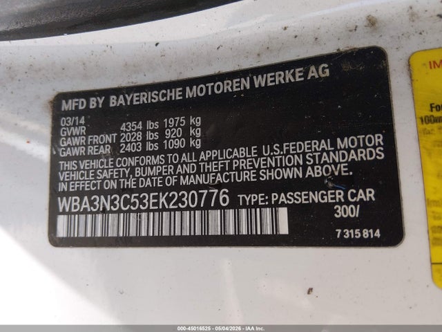 Продаж на аукціоні авто 2014 Bmw 428i, vin: WBA3N3C53EK230776, номер лоту: 45016525