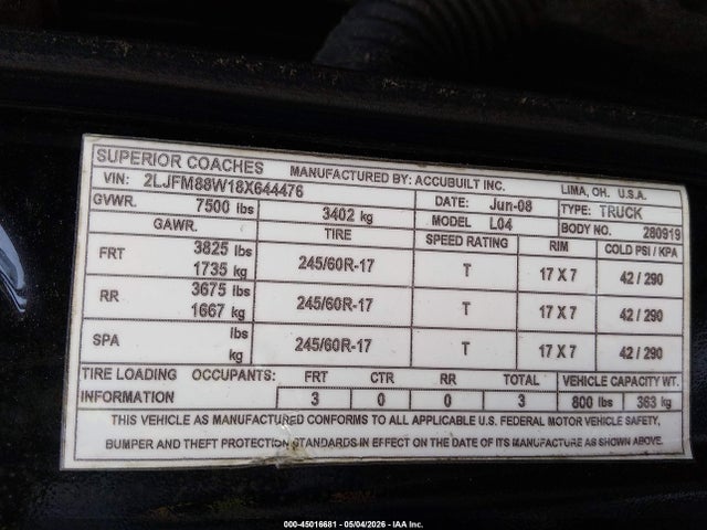 Aukcja sprzedaży 2008 Lincoln Town Car Executive, vin: 2LJFM88W18X644476, numer aukcji: 45016681
