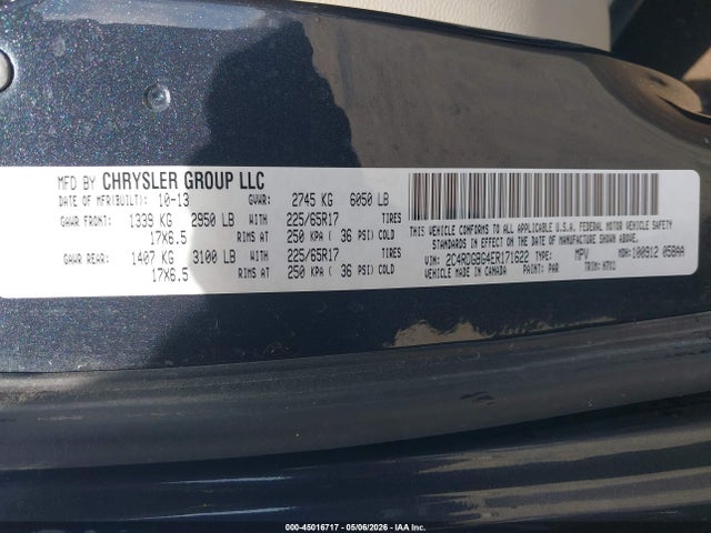 Продажа на аукционе авто 2014 Dodge Grand Caravan Se, vin: 2C4RDGBG4ER171622, номер лота: 45016717