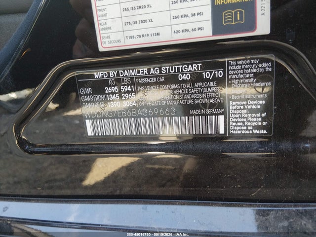 Aukcja sprzedaży 2011 Mercedes-benz S 63 Amg, vin: WDDNG7EB6BA369663, numer aukcji: 45016750