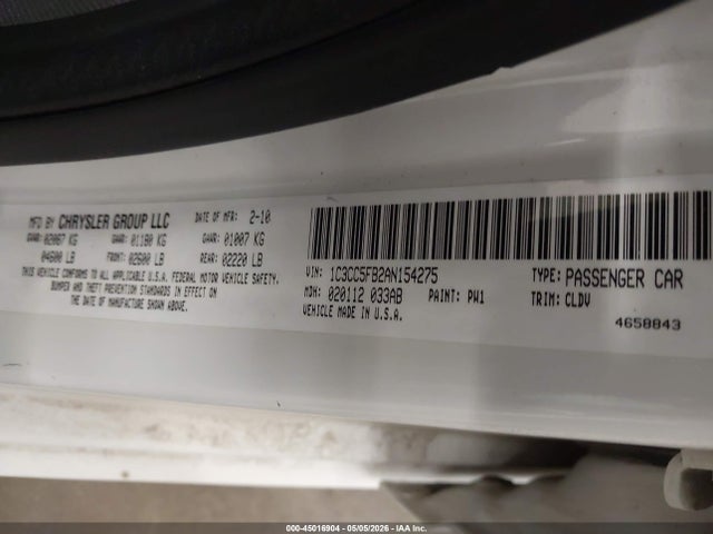 Продаж на аукціоні авто 2010 Chrysler Sebring Limited, vin: 1C3CC5FB2AN154275, номер лоту: 45016904