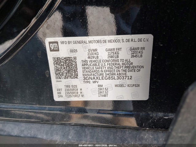 3GNAXLEG8SL303712 Chevrolet Equinox Fwd Rs