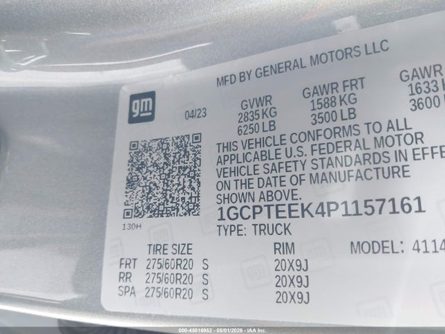 1GCPTEEK4P1157161 Chevrolet Colorado