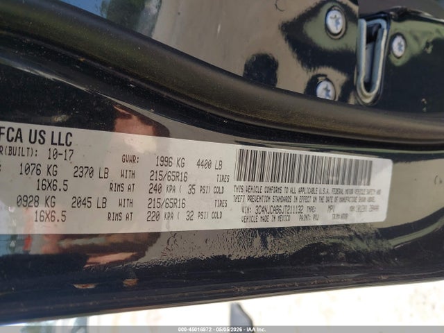 45016972 :رقم المزاد ، 3C4NJCAB6JT211132 vin ، 2018 Jeep Compass Sport Fwd مزاد بيع