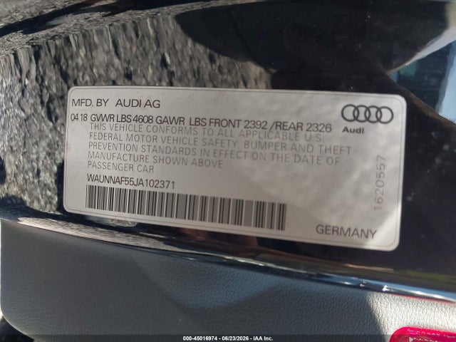 Aukcja sprzedaży 2018 Audi A5 2.0t Premium, vin: WAUNNAF55JA102371, numer aukcji: 45016974