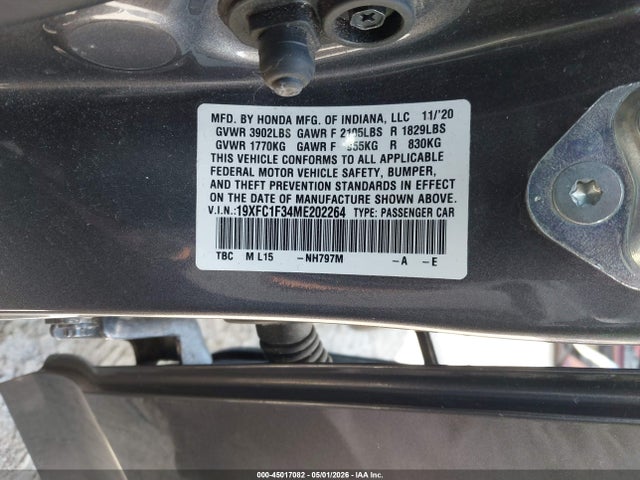 Продажа на аукционе авто 2021 Honda Civic Ex, vin: 19XFC1F34ME202264, номер лота: 45017082