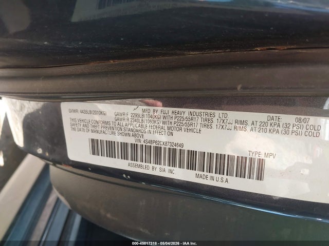 Aukcja sprzedaży 2008 Subaru Outback 2.5i Limited/2.5i Limited L.l. Bean Edition, vin: 4S4BP62CX87324649, numer aukcji: 45017318