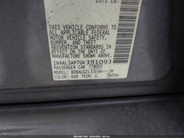 1N4AL3AP7GN391093 Nissan Altima 2.5 S