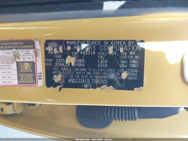 Продаж на аукціоні авто 2020 Kia Soul Lx, vin: KNDJ23AU1L7080101, номер лоту: 45017488